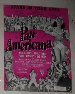 1945 Pan Americana Soundtrack Sheet Music Eve Arden