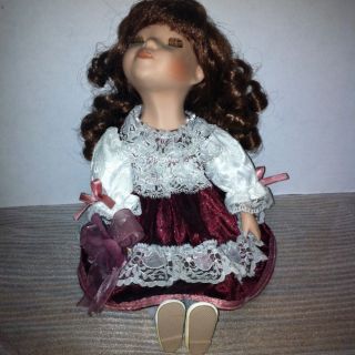 DanDee Collectors Choice Musical Porcelain Bisque Doll Hills Are Alive
