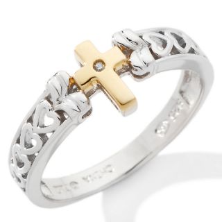 165 681 precious moments precious moments 2 tone cross band ring with