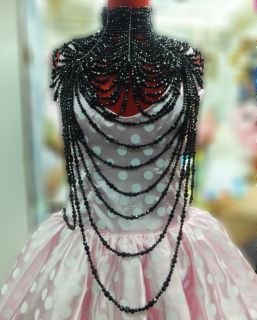 EVITA J002 Showgirl Cabaret Pageant Vegas Drag Bead Pearl Necklace