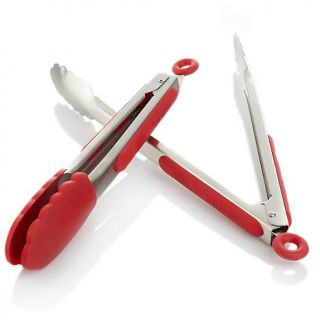 184 555 bon appetit set of 2 stainless and silicone kitchen tongs note
