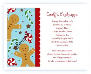  Custom Holiday Christmas Cookie Exchange Party Invitations