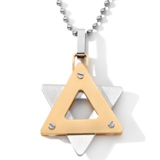 184 432 stainless steel two tone star of david pendant with 20 chain