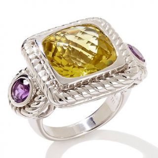 173 057 sima k 7 29ct green gold quartz and amethyst sterling silver