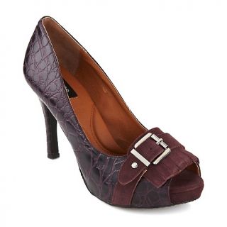 203 924 theme embossed peep toe pump with suede trim rating 13 $ 39 90