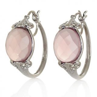 195 892 technibond checkerboard faceted lavender chalcedony hoop