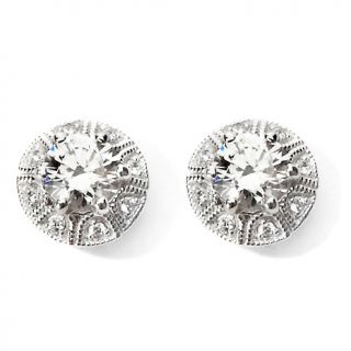 200 573 absolute 1 08ct milgrain frame sterling silver stud earrings