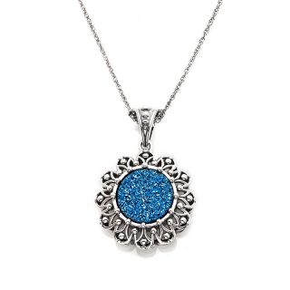 208 036 orvieto silver blue drusy quartz flower sterling silver