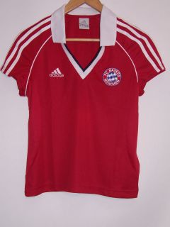 Adidas Bayern Munich Ladies T Shirt Red Sz 10 12 14