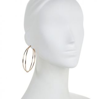 Jewelry Earrings Hoop Stately Steel Crisscrossing Double Hoop