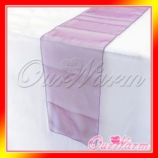 20 Purple 12x108 Organza Table Runner Wedding Colors