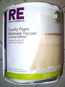 Mattress Pad Extra Long Twin College Dorm Bed Size Foam 1 1 2  New in
