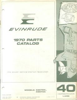 1970 Evinrude Lark 40 HP Parts Catalog Manual