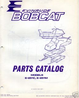 1972 Evinrude Snowmobile Bobcat Parts Manual