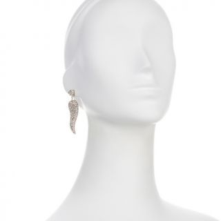 Jewelry Earrings Statement AKKAD Corno Clear Crystal Rosetone