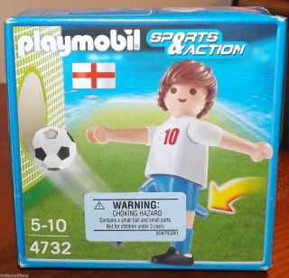 PLAYMOBIL SPORTS & ACTION FIGURE   ENGLAND SOCCER PLAYER #4732