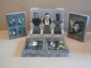 THE MONSTER LEGACY 14 DVD BOX + 3 Sideshow BUSTS: FRANKENSTEIN