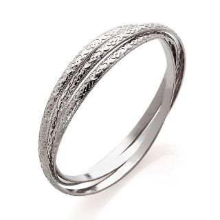 221 319 stately steel stately steel embossed rolling 3 pc bangle set