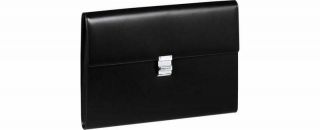  Montblanc 104605 Meisterstuck $795 Black Leather Portfolio Case