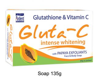   Gluta C Intense Whitening with Papaya Exfoliants Face Body Soap 135g