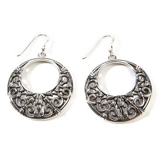 211 358 studio barse sterling silver circular scrollwork earrings