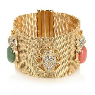 222 535 rara avis by iris apfel triple bug crystal mesh bracelet