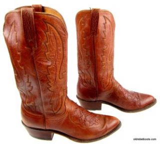  Luminous Leather Cowboy Boots Exotic Reptile Inlay Foot Men 9 D