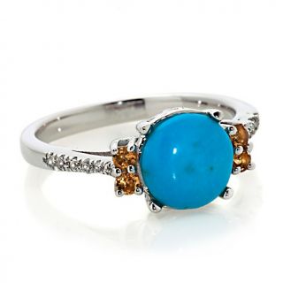 Sleeping Beauty Turquoise and Gemstone Sterling Silver Ring