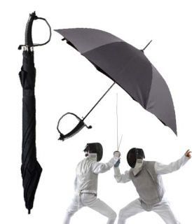 Saber Sword Handle Umbrella Fencing Pirate Kikkerland w Carrying Strap