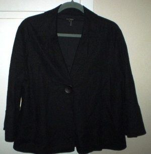  600 West Black Linen Blend Blazer Jacket Size XL
