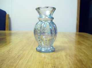 Fenton Glass Small Irridescent Blue Vase