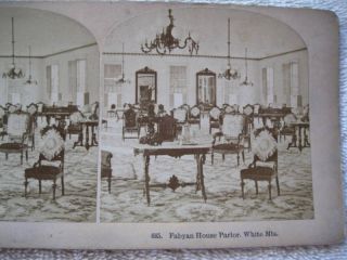 1800s Fabyan House Parlor White Mountains Stereoview