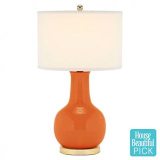 222 159 safavieh glazed ceramic table lamp with hard cotton shade