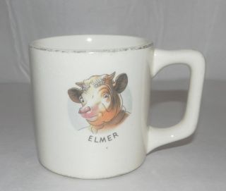 RARE Advertising Mug BORDEN ELMER THE BULL Vintage ELSIE THE COWS
