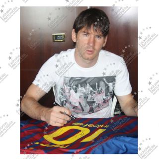 Lionel Messi Autographed Barcelona Football Shirt Signed Memorabilia