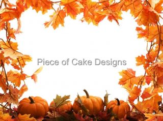 Fall Leaves Border Edible Image Icing Cake Cupcake Topper Look