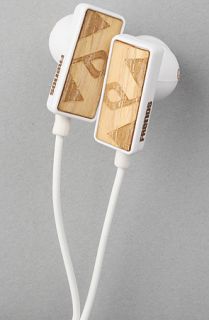 Frends Headphones The Premium Clip Ear Bud with Mic in White Wood