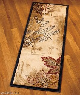  Accent Runner Area Floor Rug Collection Leaves Design