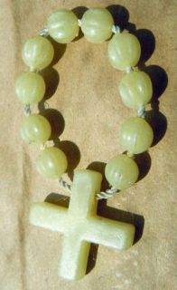 Vintage Glow in the Dark Finger Rosary Cross Catholic Jesus Beads