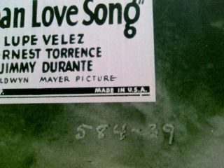 1931 Movie Poster Cuban Love Song Jimmy Durante Velez