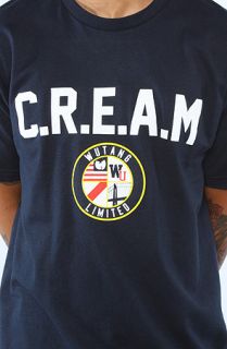 Wutang Brand Limited The CREAM Crest Tee in Navy