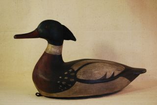 Stunning Merganser Decoy by Noted Carver Mark Finisecy