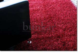 Fire Brick Red Hot Damru Sparkle Shaggy Rug Carpet Tapis Size 6x4