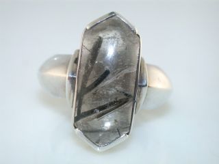 Designer Mignon Faget Sterling Silver Rutilated Quartz Ring w Pouch