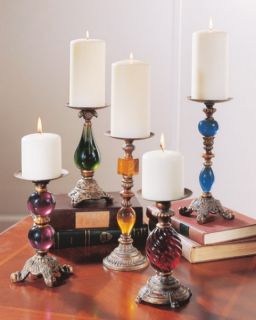 baroque multi colored iron candle holder set of 5 inspired by aged