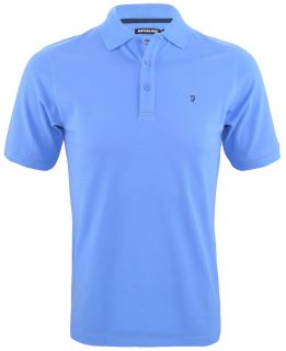 D2 New Mens Farah Polo Jersey Shirt Pure Cotton Blue Regatta