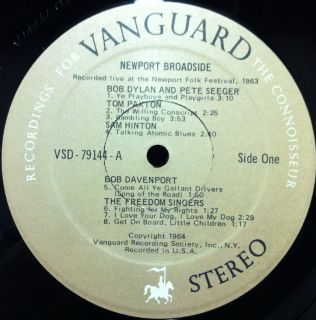 BOB DYLAN VARIOUS newport broadside LP Mint  VSD 79144 Vinyl 1964