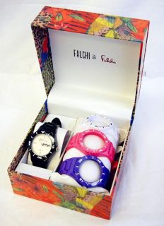 Falchi by Carlos Falchi Womens Fashion Casual Rubber Wrist Watch w