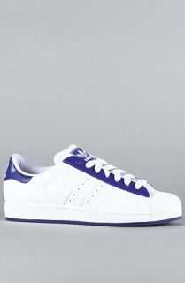 adidas The Superstar 2 Sneaker in White Prime Blue