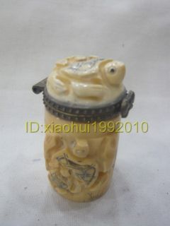 Tibet Ox Bone Hand Carved Tortoise Snuff Bottle ★★★★★